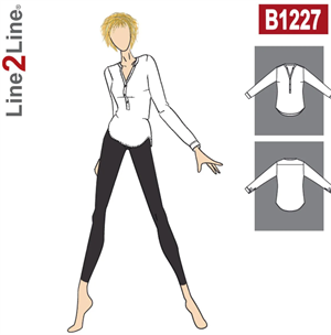 Line2Line snitmønster - B1227 Skjorte med stolpelukning